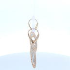 14K Gold Circle Hanging Earrings - additional product view 5