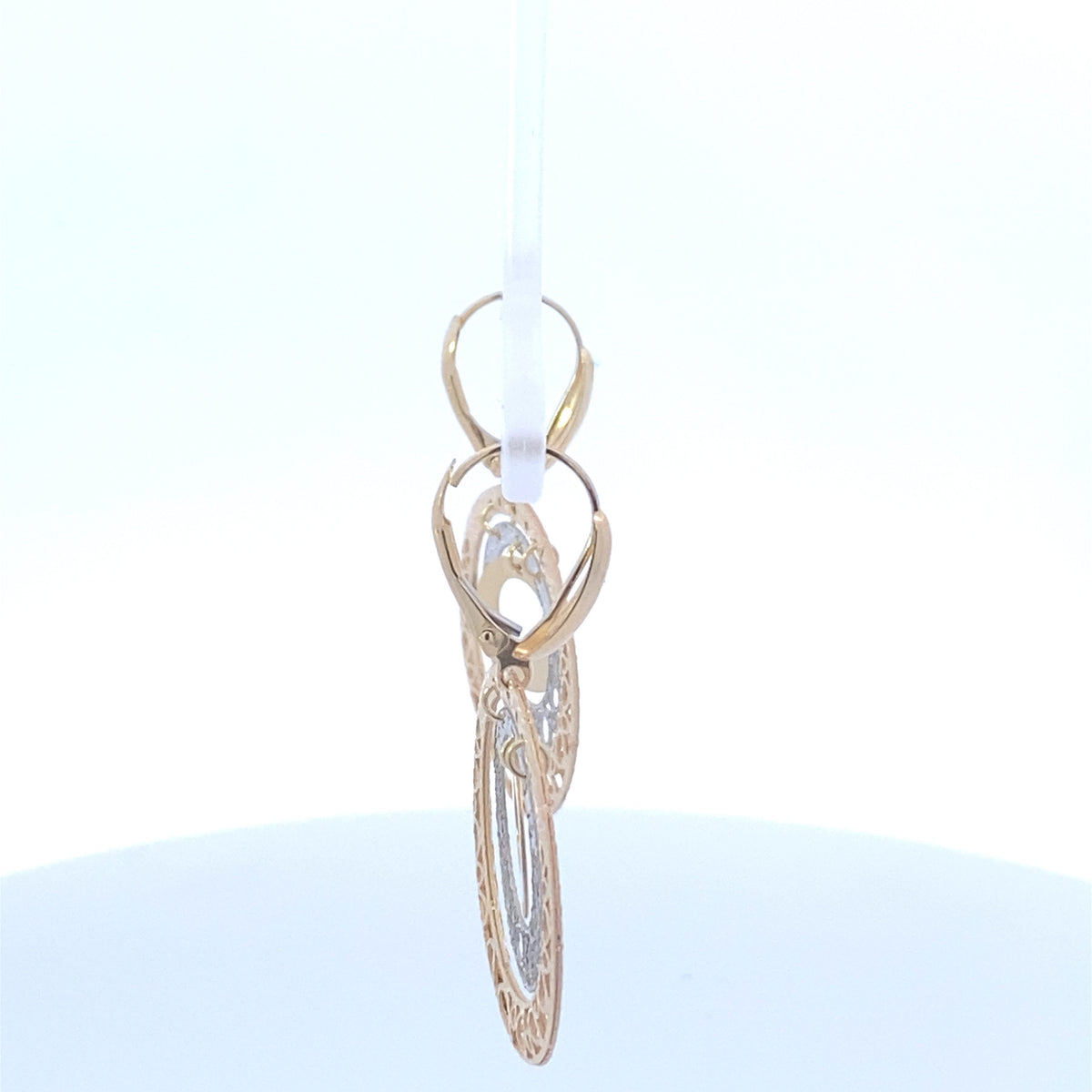 14K Gold Circle Hanging Earrings - additional product view 5