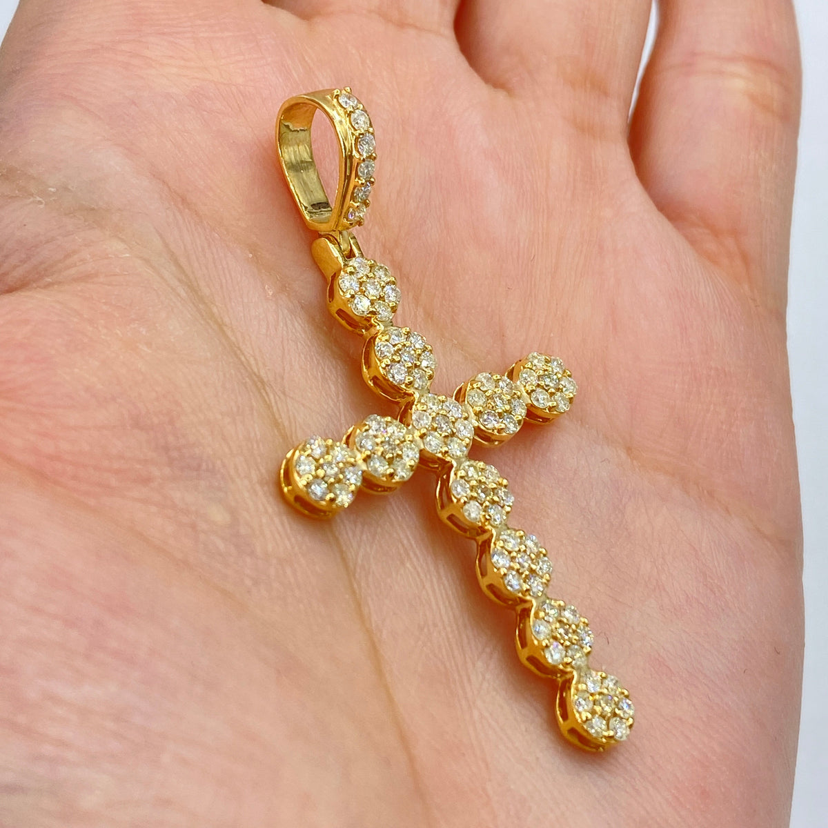 10K Gold Issac Cross Diamond Pendant - additional product view 3