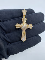 14K Gold Latin Cross Baguette Diamond Pendant - additional product view 2