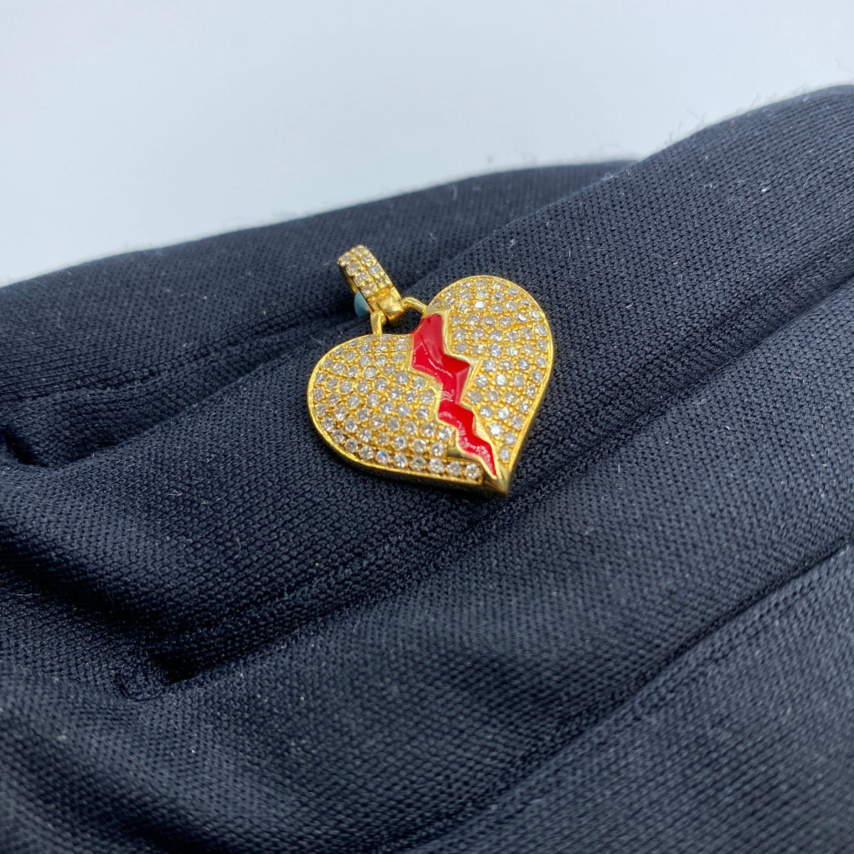 14K Gold Bleeding Heart Diamond Pendant - additional product view 4
