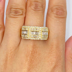 10K Gold 10.5mm Rectangle Diamond Baguette Ring - additional product view 4