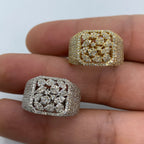 10K Gold Floral Square Diamond Ring - additional product view 5