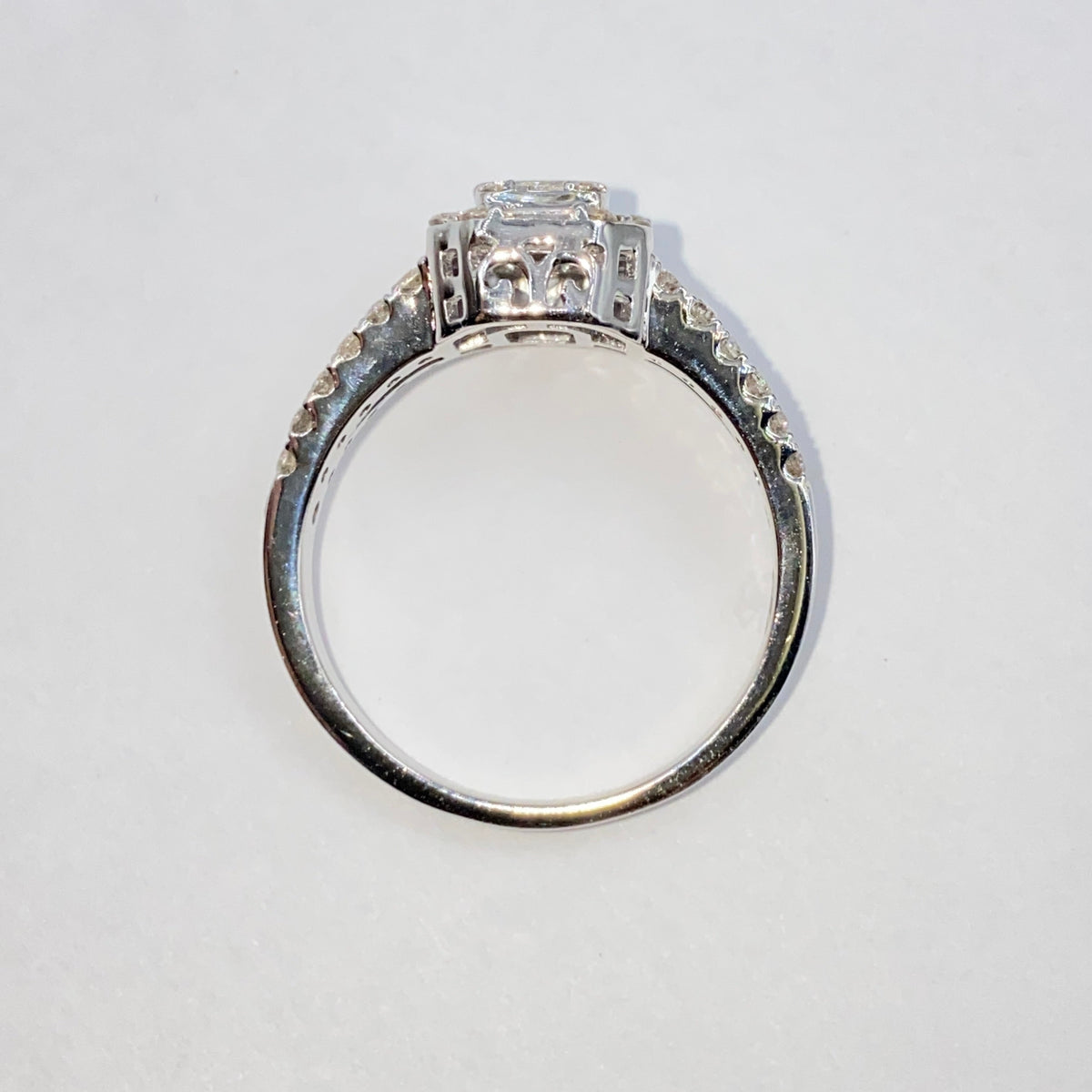 14K Gold Noble Rectangle Diamond Baguette Ring - additional product view 6