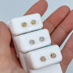 14K Gold Flower Diamond Earrings - additional product view 2
