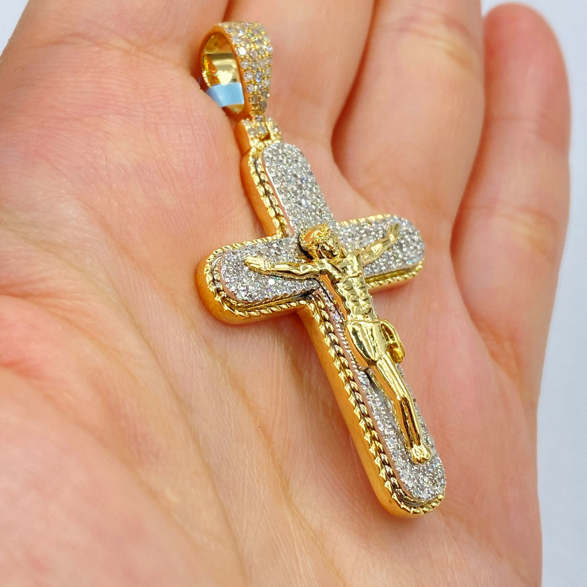 14K Gold Jesus Cross Diamond Pendant - additional product view 3