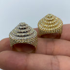 10K Gold Jumbo Circle Cake Diamond Ring - additional product view 2