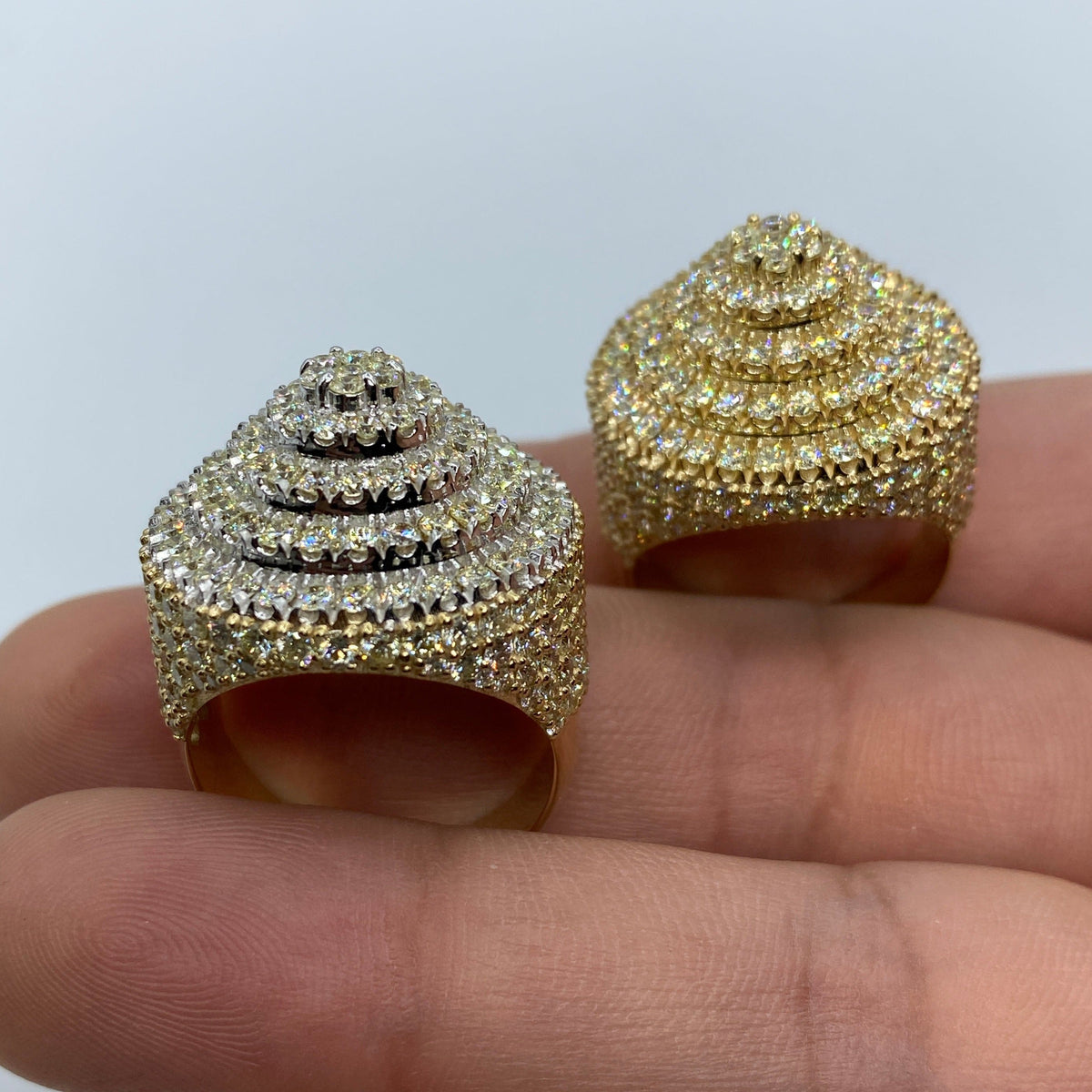 10K Gold Jumbo Circle Cake Diamond Ring - additional product view 2