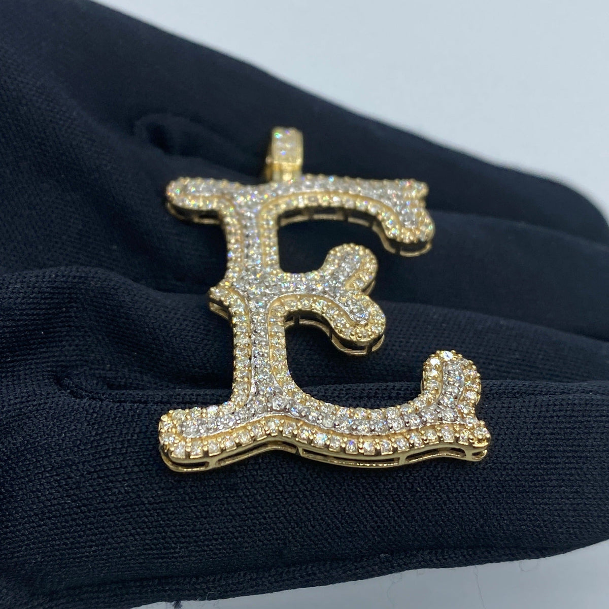 Initial E Old English Diamond Pendant - additional product view 5