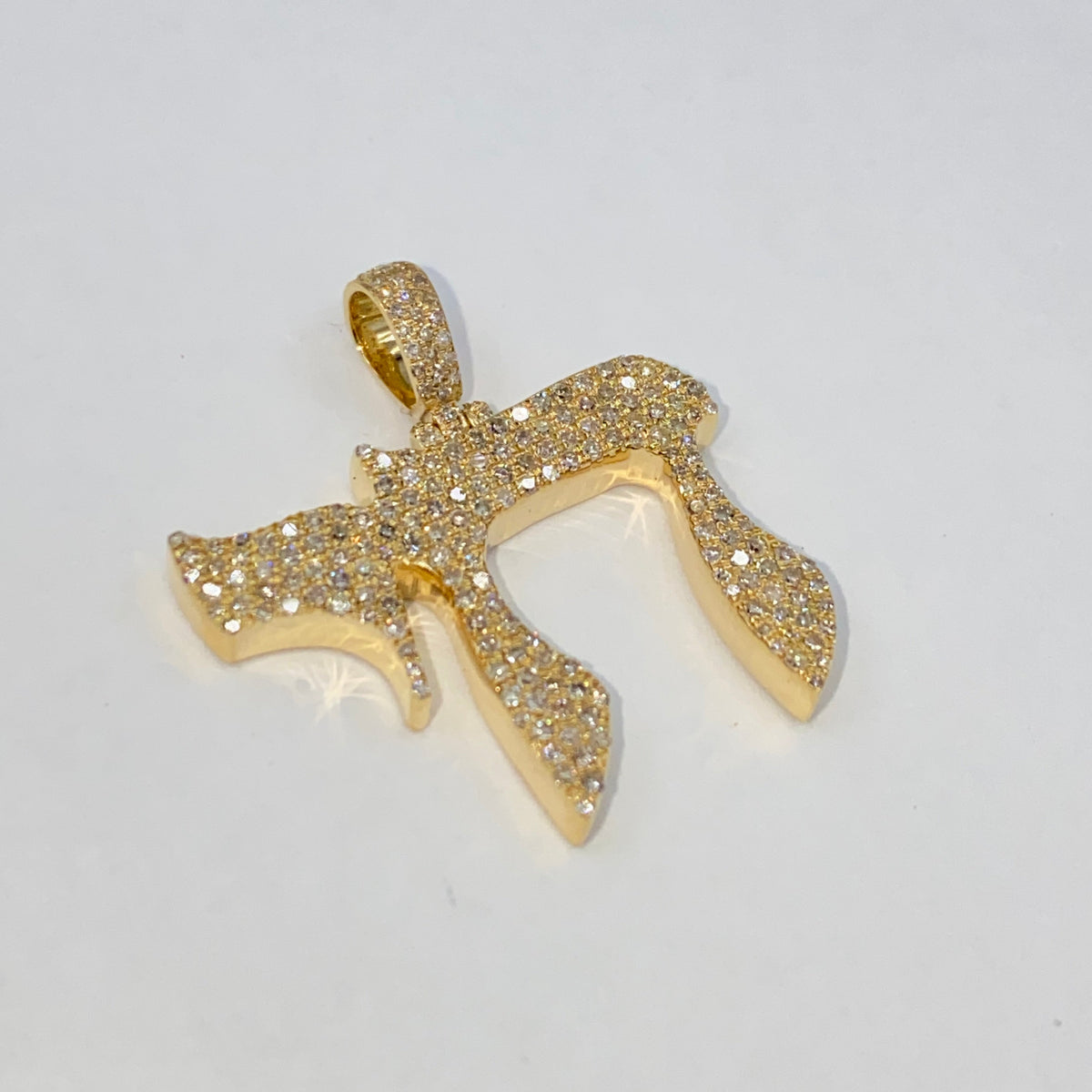 14K Gold Chai Diamond Pendant - additional product view 5