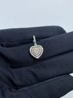14K Gold Heart Ripple Diamond Pendant - additional product view 2