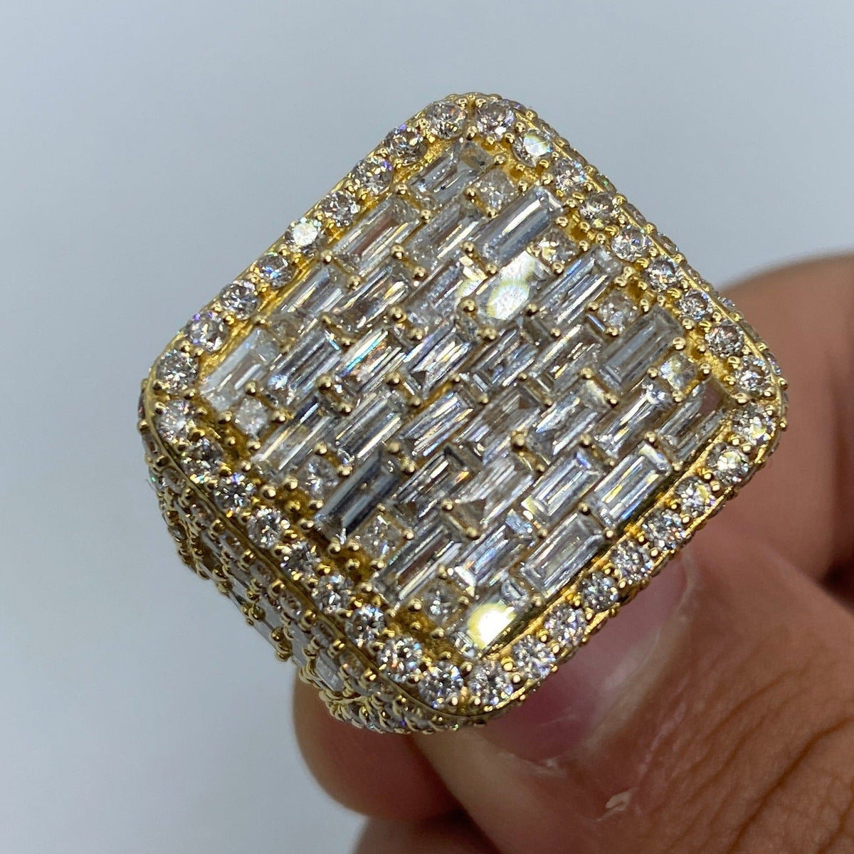 14K Gold Emerald-Cut Square Diamond Baguette Ring - additional product view 2