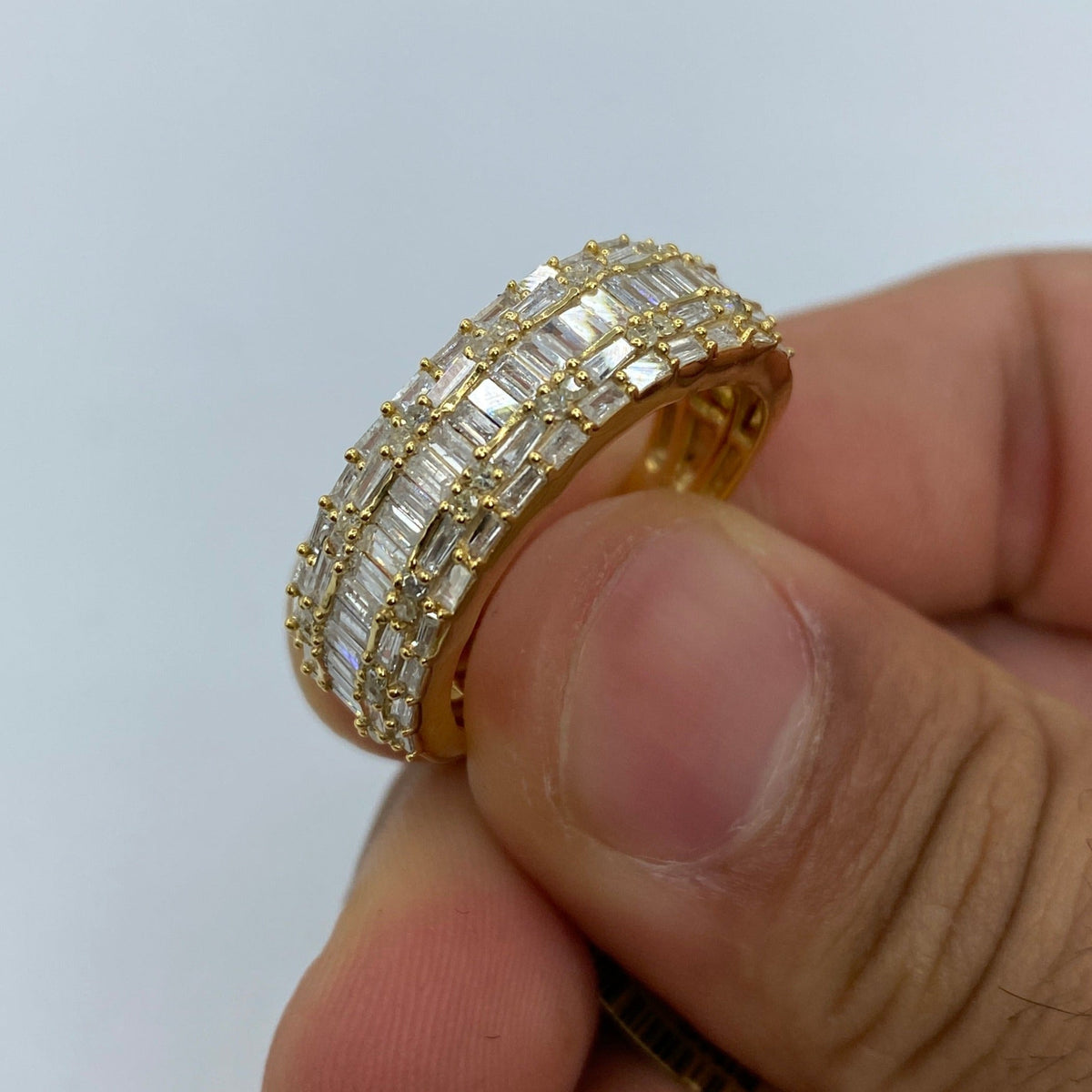 10K Yellow Gold Diamond Baguette Band - additional product view 2