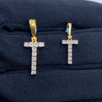 14K Gold Single Stone Initial T Diamond Pendant - main product photo