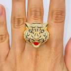 14K Gold Tiger Diamond Ring in yellow gold - close-up product photo