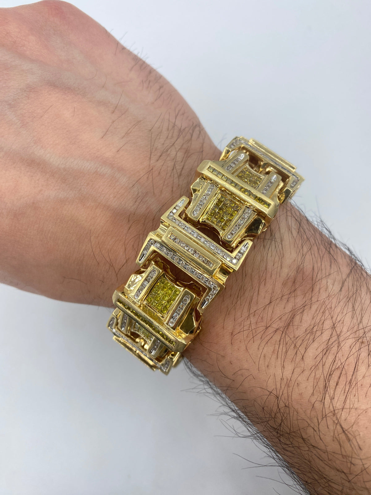 14K Gold Jumbo Yellow Canary Diamond Bracelet - additional product view 2