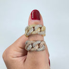 14K Gold Two-Tone Cuban Link Diamond Ring - additional product view 3