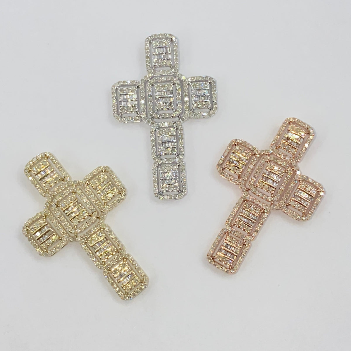 10K Gold Diamond Baguette Cross Pendant - additional product view 8