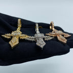 10K Gold Byzantine Cross Diamond Baguette Pendant - additional product view 7