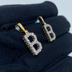 14K Gold Single Stone Initial B Diamond Pendant - additional product view 5