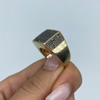 10K Gold Square Black Diamond Ring - additional product view 3