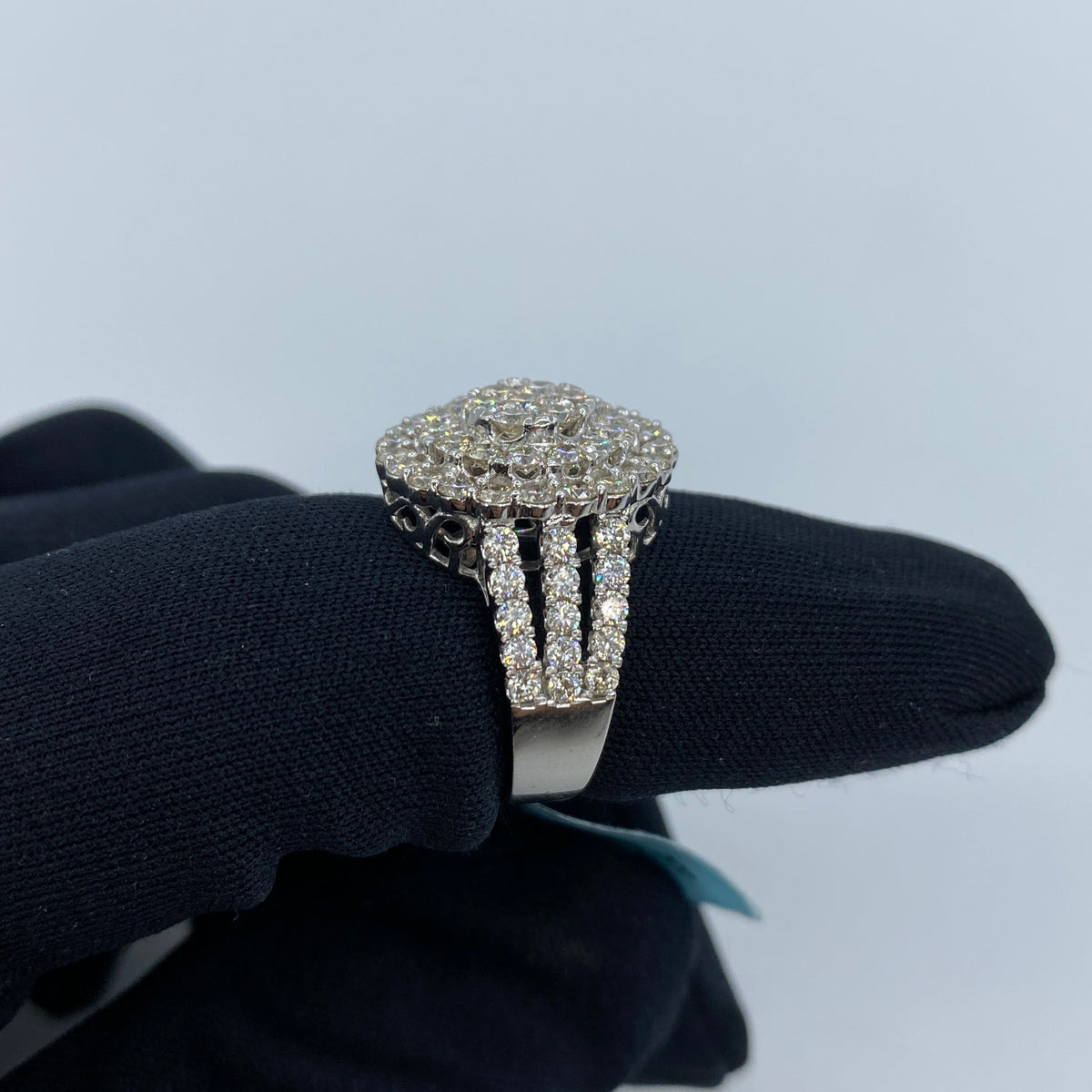 14K Gold Jumbo Stacked Halo Diamond Engagement Ring - additional product view 3