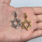 14K Gold Star of David Diamond Pendant - additional product view 11