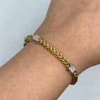 18K Gold Box Cuban Diamond Bracelet - additional product view 2