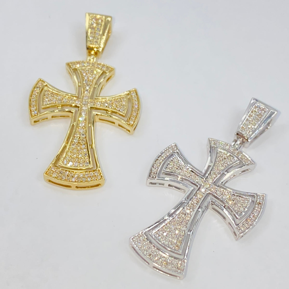 10K Gold Clarence Cross Diamond Pendant - additional product view 8