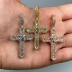 14K Gold Diamond Latin Cross Pendant - additional product view 3