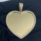14K Gold Heart Picture Photo CZ Pendant - additional product view 2