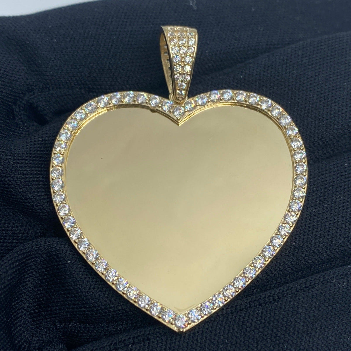 14K Gold Heart Picture Photo CZ Pendant - additional product view 2