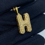 Initial H Bubble Diamond Pendant - additional product view 3