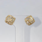 14K Gold 8mm Rounded Square Diamond Baguette Earrings - additional product view 3