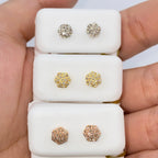 10K 3D Flower Style Gold & Diamond Earrings - additional product view 3