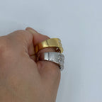 14K Gold Double Row Diamond Baguette Ring - additional product view 7