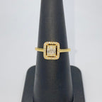 14K Gold Palace Square Halo Diamond Baguette Engagement Ring - additional product view 6
