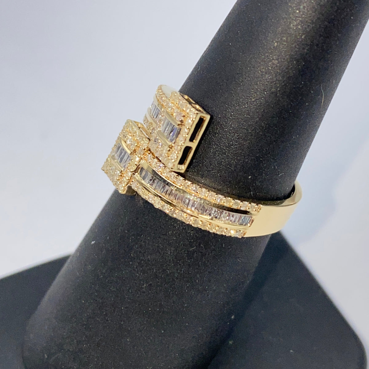 14K Gold Square Bangle Wrap Diamond Ring - additional product view 7