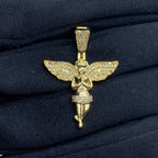 10K Gold Baby Angel Diamond Pendant 1.2 in - additional product view 2