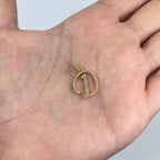 10K Gold Cursive D Initial Diamond Pendant - additional product view 3