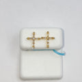 14K Gold Rosalia Cross Diamond Earrings in yellow gold - close-up product photo