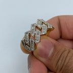 10K Gold Razer Sharp Cuban Link Diamond Baguette Ring - additional product view 4