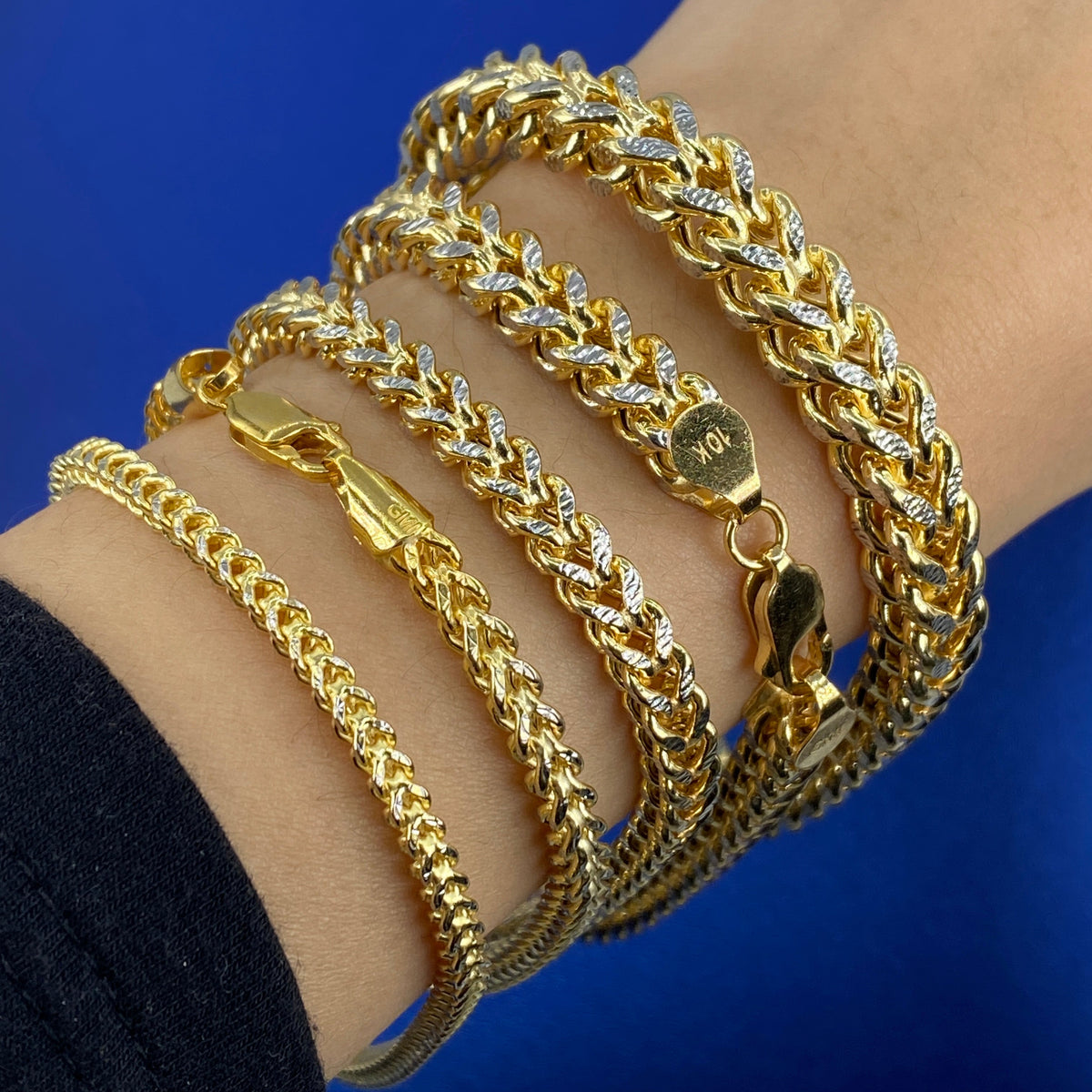 10K Gold Two-Tone Box Chain Bracelet - additional product view 2