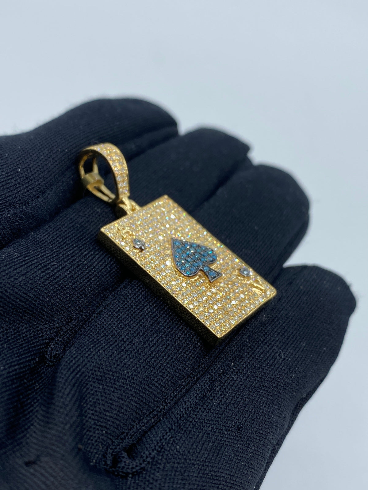 Ace of Spades Playing Card Diamond Pendant - additional product view 3