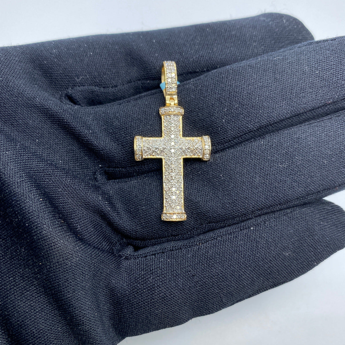 14K Gold Old Latin Cross Diamond Pendant - additional product view 2