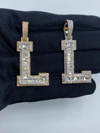 Initial L Baguette Diamond Pendant - additional product view 2