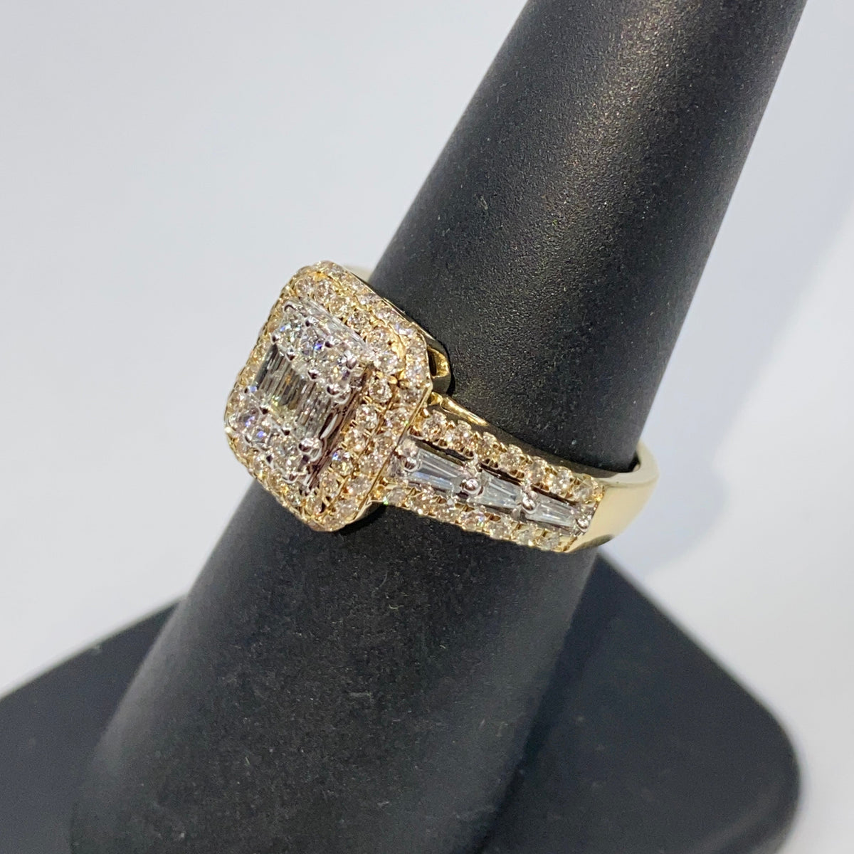 14K Gold Athena Rectangle Diamond Engagement Ring - additional product view 8