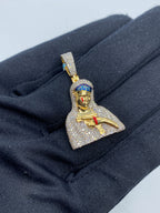 14K Gold Gangster Gun Diamond Pendant - additional product view 3