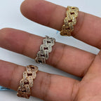 10K/14K Gold 9mm Rounded Cuban Link Diamond Baguette Ring - additional product view 7
