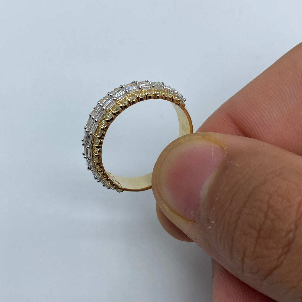 14K Gold Triple Threat Diamond Baguette Ring - additional product view 6